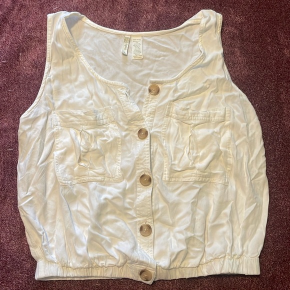 Japna buttoned tank top, white, size L - Picture 1 of 4